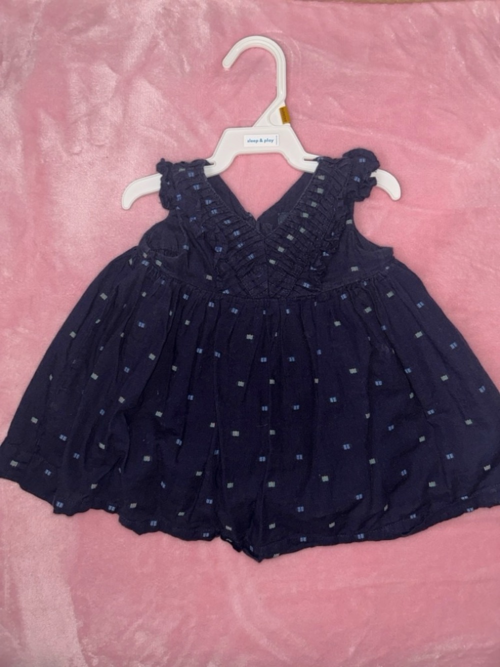 Tommy Hilfiger Navy Sleeveless Eyelet Bodice Dress